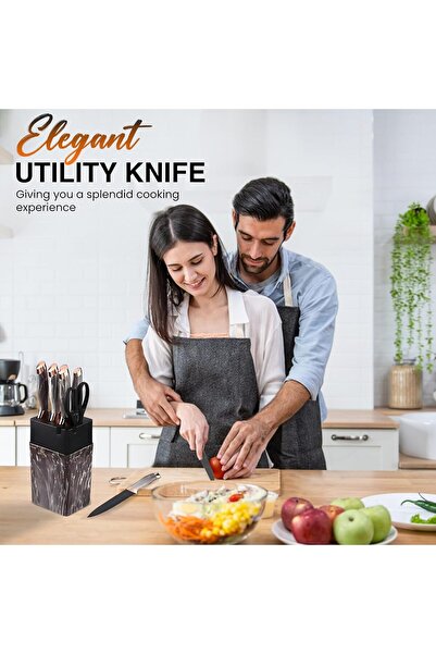 Generic 7pc Stainless Steel Knife Set for Kitchen – Sharp Chef Knife, Scissors & Sharpener