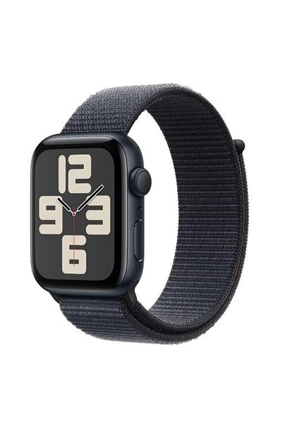 Apple Smartwatch Watch SE (2024), GPS, Midnight Aluminium 44mm, LTPO OLED, 32GB, Ink Sport Loop