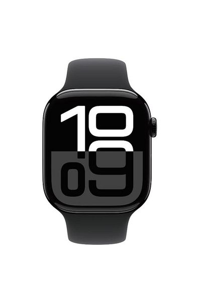 Apple Smartwatch Watch 10 GPS, Jet Black Aluminium 46mm, LTPO OLED, 64GB, Black Sport Band M/L