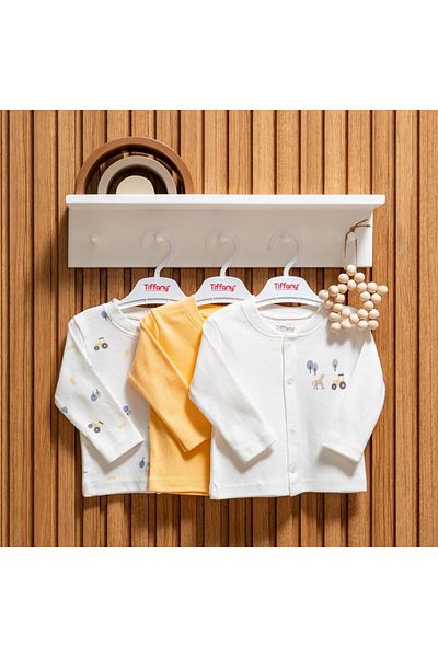 Tiffany Baby Kıds Tiffany Baby Tractor Theme 3-Piece Cardigan 49027