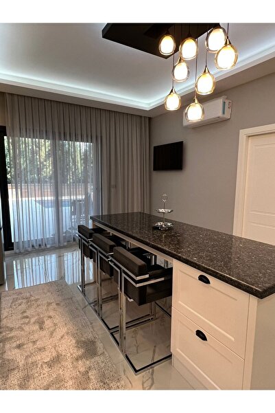 HALL BREATHE Şık Siyah Bar Sandalyesi Mina Modeli 65 cm, 1 adet ürün