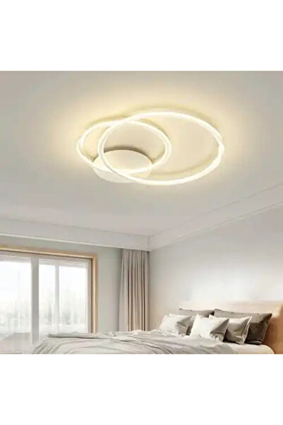 LED CONCEPT LED chandelier with 3 types of light and remote control, white, round, 150W, dimmable, 50x43x8cm