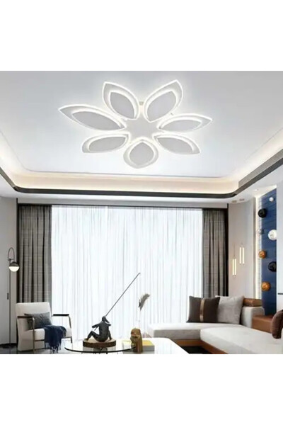 LED CONCEPT LED chandelier with 3 types of light and remote control, white, round, 286W, dimmable, 100x100x6cm