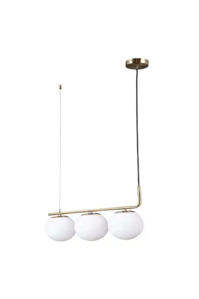 LED CONCEPT Chandelier with lampshades, golden, linear, 51x13x100cm, bulb type 3xE27