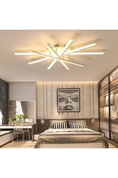 LED CONCEPT LED chandelier with 3 types of light and remote control, white, asymmetrical, 150W, dimmable, 95x95x21cm