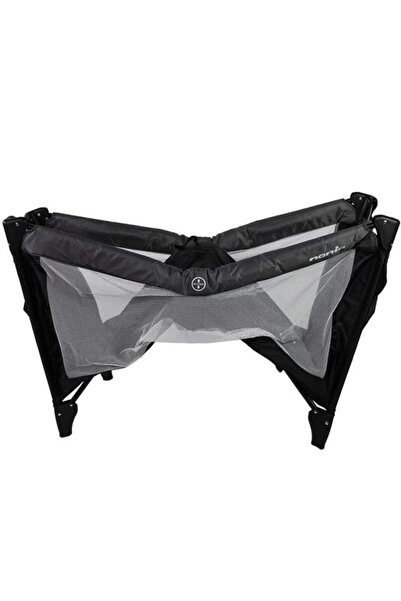 NANIA Cestovní postýlka s sodovou sodou, skládací, 120 cm x 60 cm x 76 cm (černá/šedá)