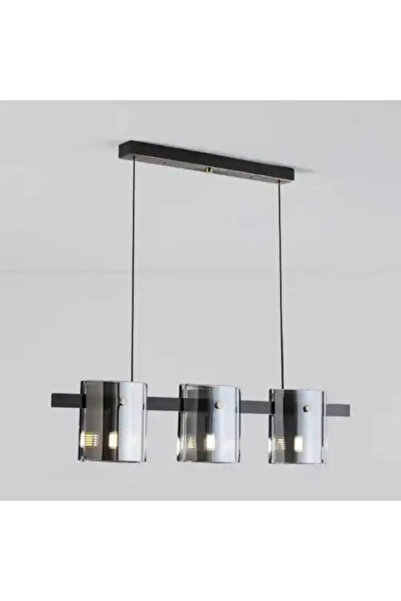 LED CONCEPT Lustra cu abajururi, neagra, liniara, 80x5x100cm, tip bec 3xG9