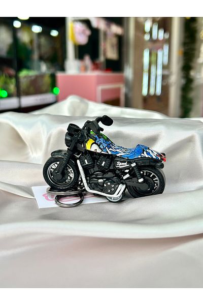Wisevelya Blue Green Engine Keychain