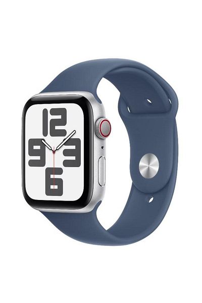 Apple Smartwatch Watch SE (2024), GPS, Cellular, Silver Aluminium Case, 44mm, LTPO OLED Screen, 32GB