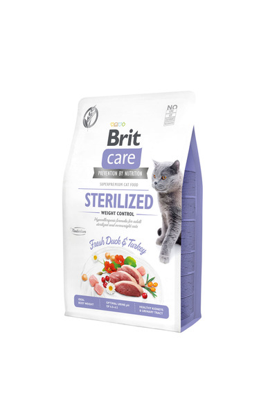 Brit Care Sterilized , hrana uscata pentru pisici, Rata, 2 kg