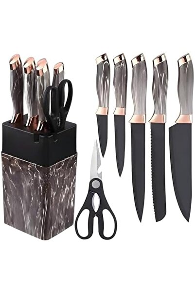 Generic 7pc Stainless Steel Knife Set for Kitchen – Sharp Chef Knife, Scissors & Sharpener
