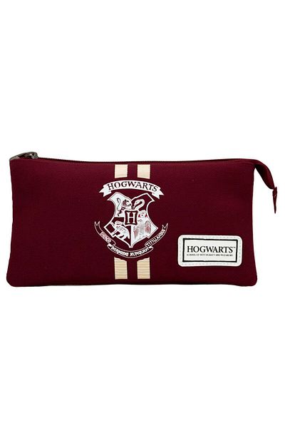 Harry Potter Harry Potter - Hogwarts pencil case, dark burgundy, unequipped, 3 compartments, 23 x 11.5 cm