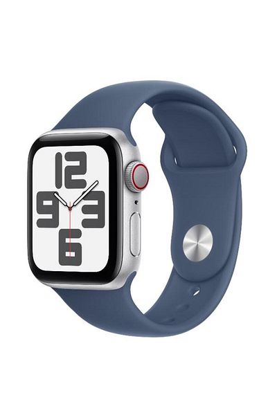 Apple Smartwatch Watch SE (2024), GPS, Cellular, Silver Aluminium Case 40mm, LTPO OLED Display, 32GB