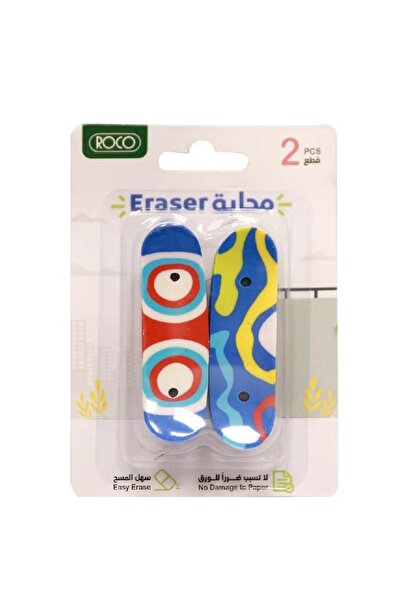 Roco Fun Skateboard Design Rubber Eraser – Assorted Colors