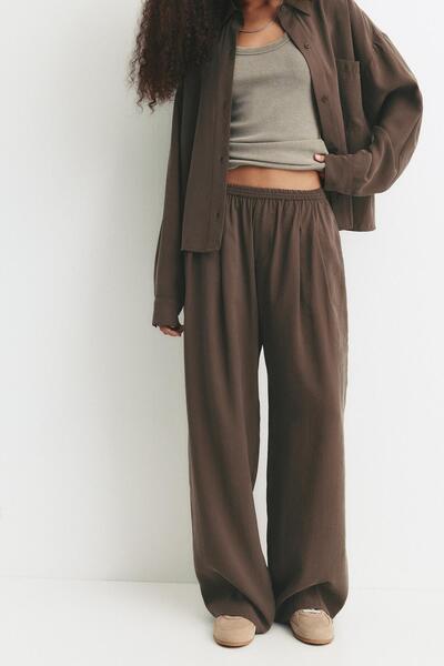 Pull & Bear Pilili kumaş pantolon