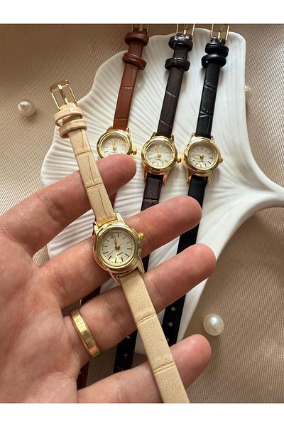 rubsey Retro Minimal Leather Cord Vintage Women Wrist Watch Tiny