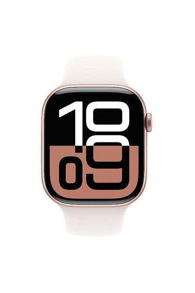 Apple Smartwatch Watch 10 GPS, Rose Gold Aluminium 46mm, LTPO OLED, 64GB, Silicon Light Blush Sport