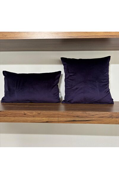 KIRLENTİM 2 τεμάχια-Απλό μωβ βελούδινο μαξιλάρι με γέμιση