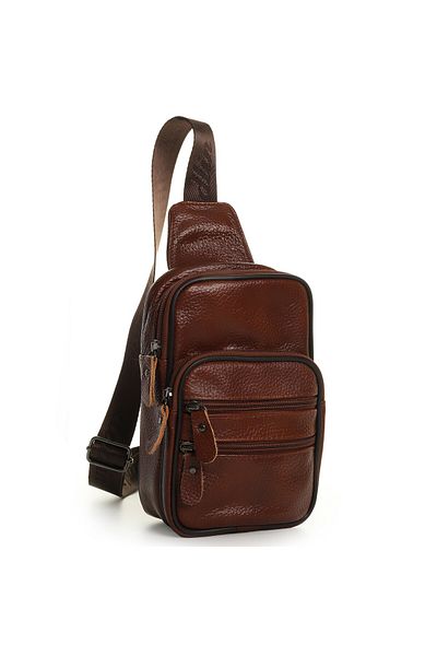 Dudlin Men's brown leather crossbody bag