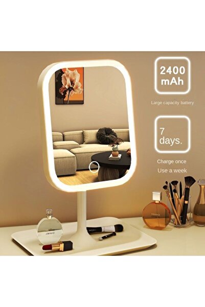 Kiesa Şarjlı Led Işıklı Makyaj Aynası Led Dokunmatik Makyaj Aynası Oynar Başl...