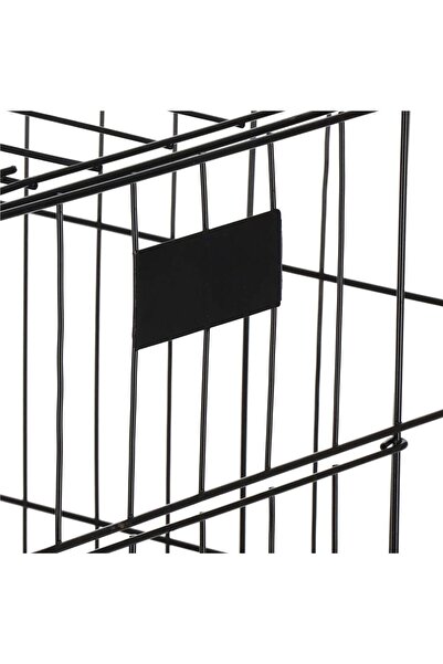 SERSIMO Cușcă pentru animale de companie, 2 uși, pliabilă din metal, L, neagră, 60x50x42 cm