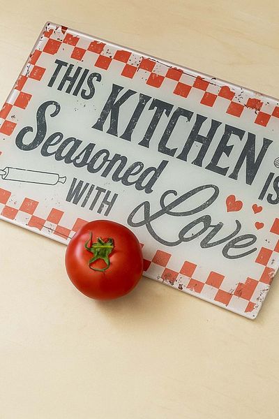 Jenisa Glass Cutting Board Non-Slip Base 30X20Cm - Red