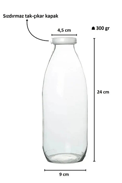 Rotanev 10 Adet Cam Süt, Ayran, Meşrubat Şişelerine Uygun Kapak 45 Mm Plastik Sızdırmaz Geçmeli Kapak