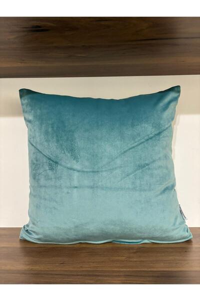 KIRLENTİM Plain Turquoise Velvet Throw Pillow Cover