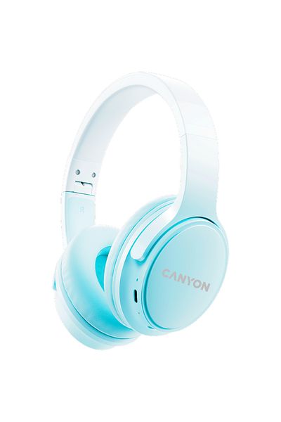 CANYON Stereo Wireless Headphones OnRiff 4, Bluetooth 5.3, 50 Hours Autonomy, Microphone (Blue)