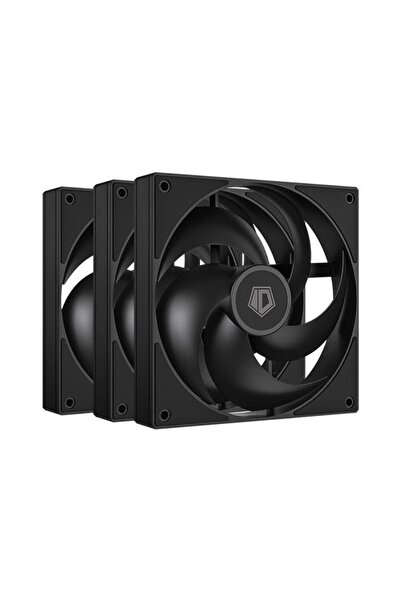ID-COOLİNG Set 3 ventilatoare AS-120 K, 120mm, Negru