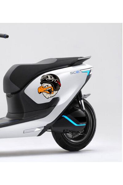 stickerusta Eagle Pilot Biker Chopper Helmet Car Auto Motorcycle Caravan Sticker 00088