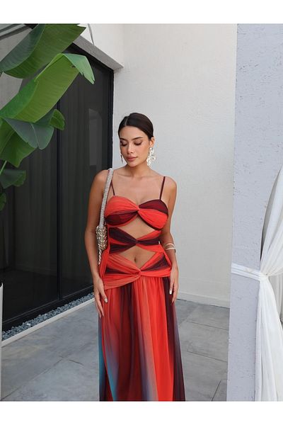 ESRAHELVACI Slim Strap Tie Detail Dress