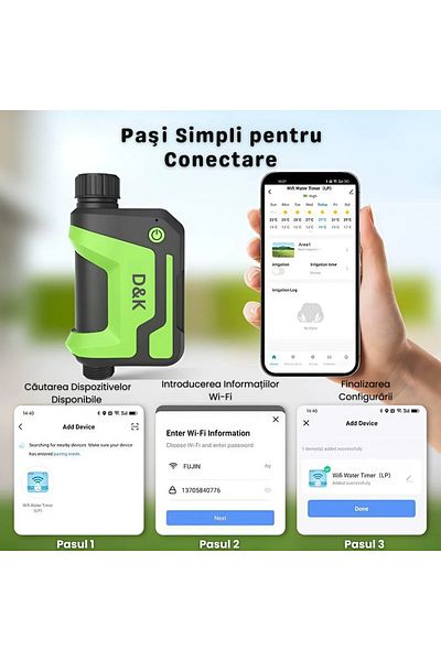 D&K WONDER Garden Irrigation/Watering Timer WiFi Bluetooth Tuya Smart, Lawn Timer Greenhouses Green Spaces, Profi