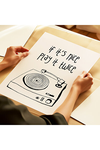 ARTHOUSECOLLECTIVE Play It Twice - Repeat It Again - Poster fără cadru în dimensiuni de tablă