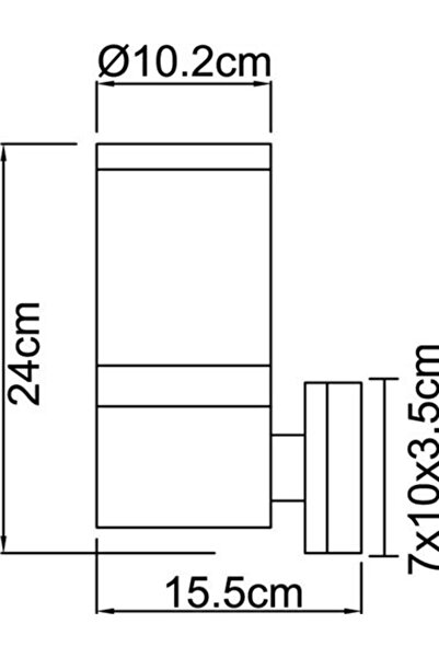 Globo Lighting Outdoor wall light stainless steel glass, 1 bulb, pulley E27, Globo 32014