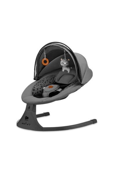 Kinderkraft Elektrická houpačka/křeslo LUMI 2 se stříškou a moskytiérou, maximální nosnost 9 kg, šedá