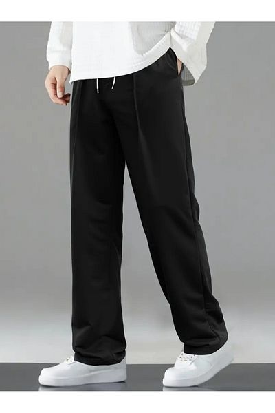 ELF MODA Women's Seasonal Loose Wide Leg High Waist Sweatpants-Asel01