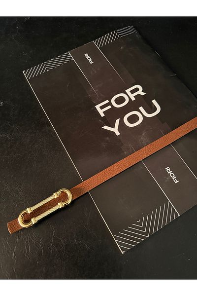 FioriModa Thin Belt with Gold Buckle, Pants Belt, Shirt Belt, Coat Belt, Dress Belt