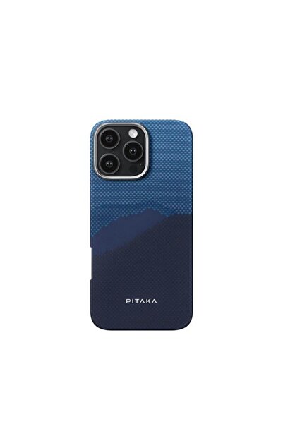 PITAKA Carcasa Tactile Woven compatibila cu iPhone 16 Pro, Albastru