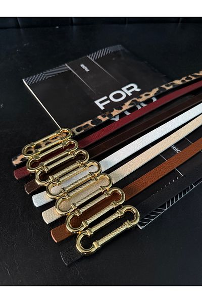 FioriModa Thin Belt with Gold Buckle, Pants Belt, Shirt Belt, Coat Belt, Dress Belt
