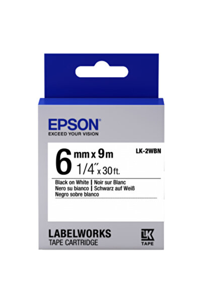 EPSON Tape C53S652003, 6/9 mm/m, White/Black