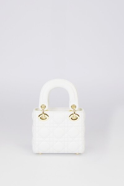 Levidor White Mini Quilted Handbag