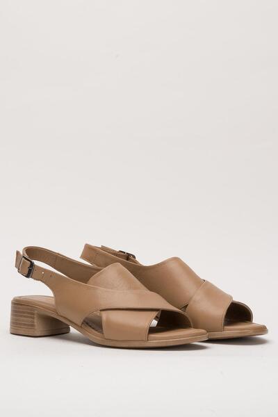 DİVA Γυναικεία παπούτσια με χαμηλό τακούνι Mink Δερμάτινο για καθημερινή χρήσ...