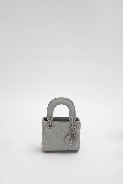 Levidor Gray Mini Size Handbag with Accessory Detail
