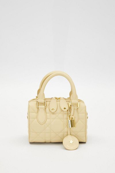 Levidor Light Green Handbag with Lock Accessory Detail