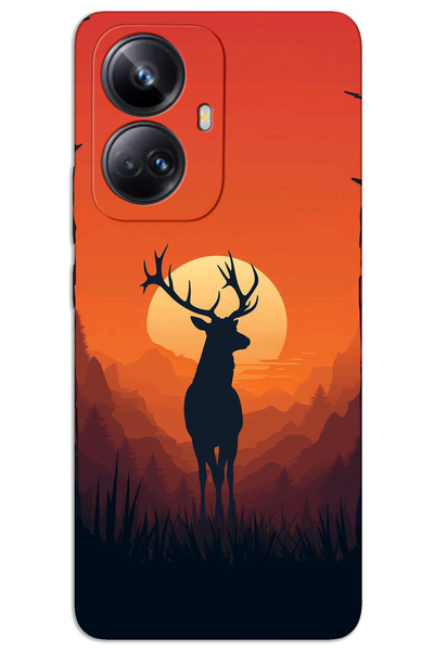 MRCİLETİSİM حافظة Realme 10 Pro Plus 5G ذات غطاء خلفي مطبوع بنمط HD - غزال