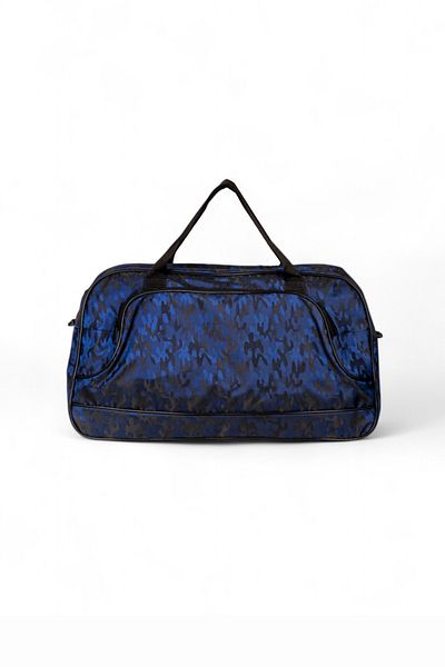 PowerSpeed Unisex Navy Blue Camouflage Camouflage Patterned Front Zippered Two Compartment Travel and Sports Bag