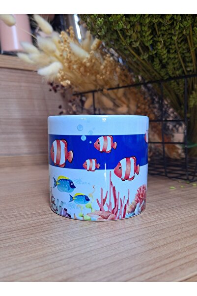 Home Ocean World 250ml Mug – Colorful Fish Pattern, Non-Erasable Printing