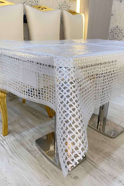 Rona Home Wicker Pattern Transparent Pvc Coated Erasable Waterproof Table Cloth – Silver Gray