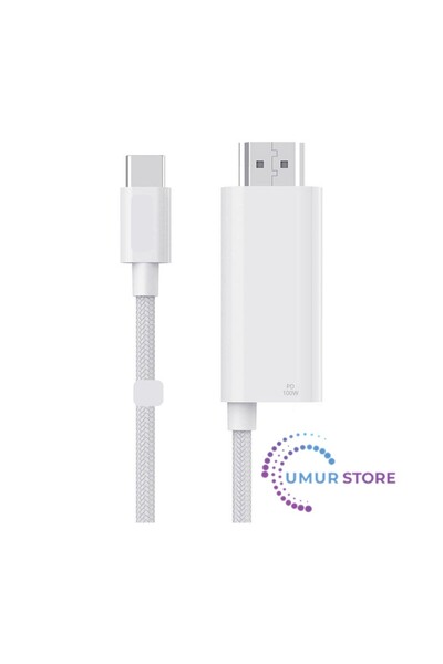 Herz Type-C To HDMI (4K@60Hz) Kablo Wiwu WI-PS001 Pd Şarj ve Projeksiyon Kabl...